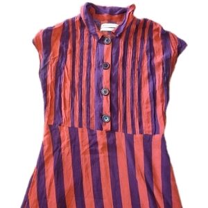 Urban Outfitters Striped Purple and Orange Button-Front Dress Rayon